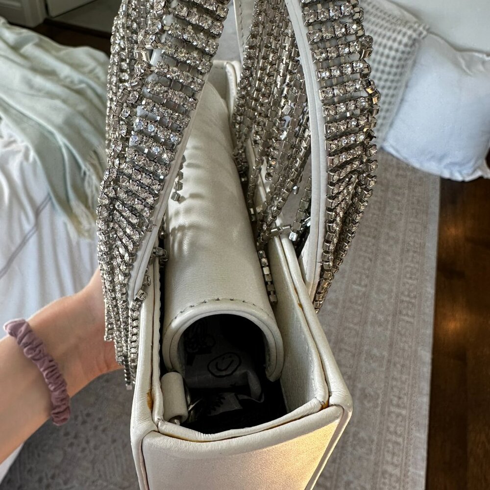 KARA crystal embellished white handle bag - Picture 8 of 14